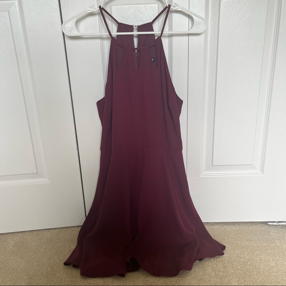 small maroon express mini dress